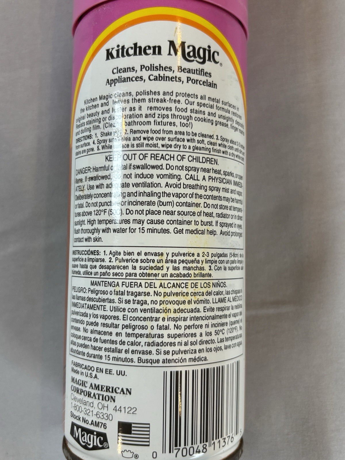 Vintage Kitchen Magic Spray Cleaner And Polish 13.oz 2/3 Full Working