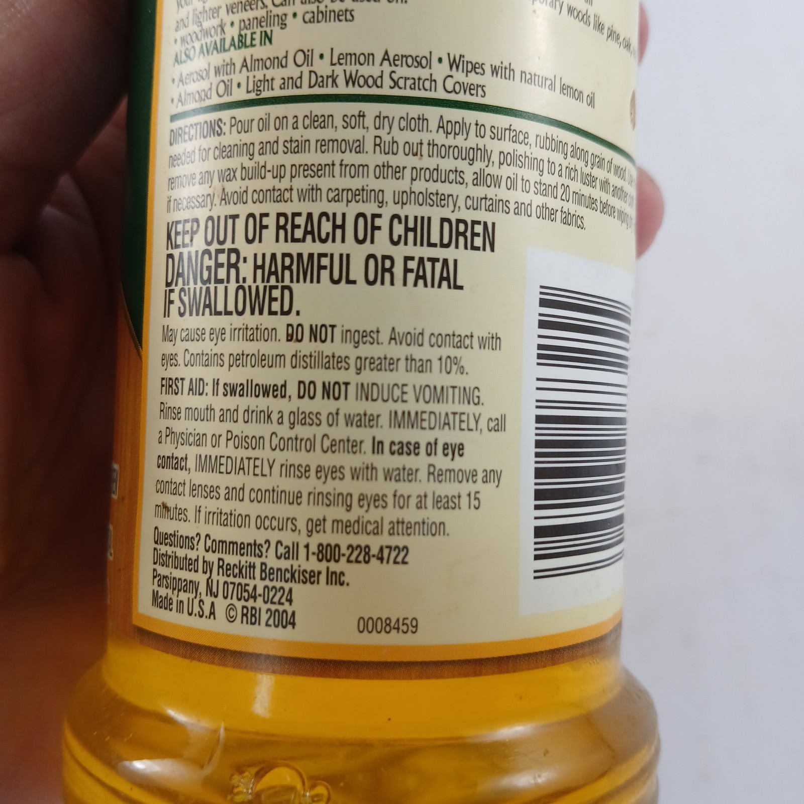 Old English Lot 1999 Scratch Cover for Dark Woods Lemon Oil 2004 75% Full Vtg