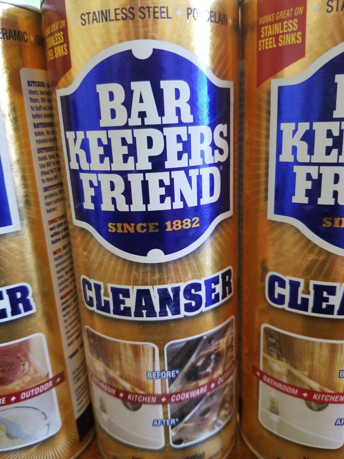 (FOUR CANS) BAR KEEPERS FRIEND MULTI-PURPOSE CLEANSER CLEANS 21 oz NSF APPROVED