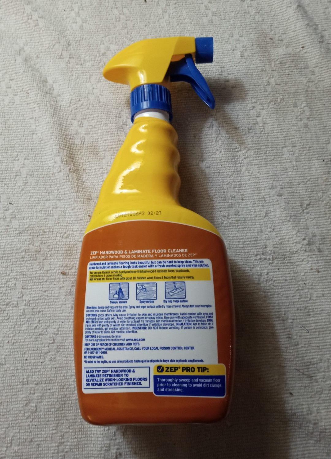 Zep Hardwood and Laminate 32-fl oz Liquid Floor Cleaner **95% FULL**