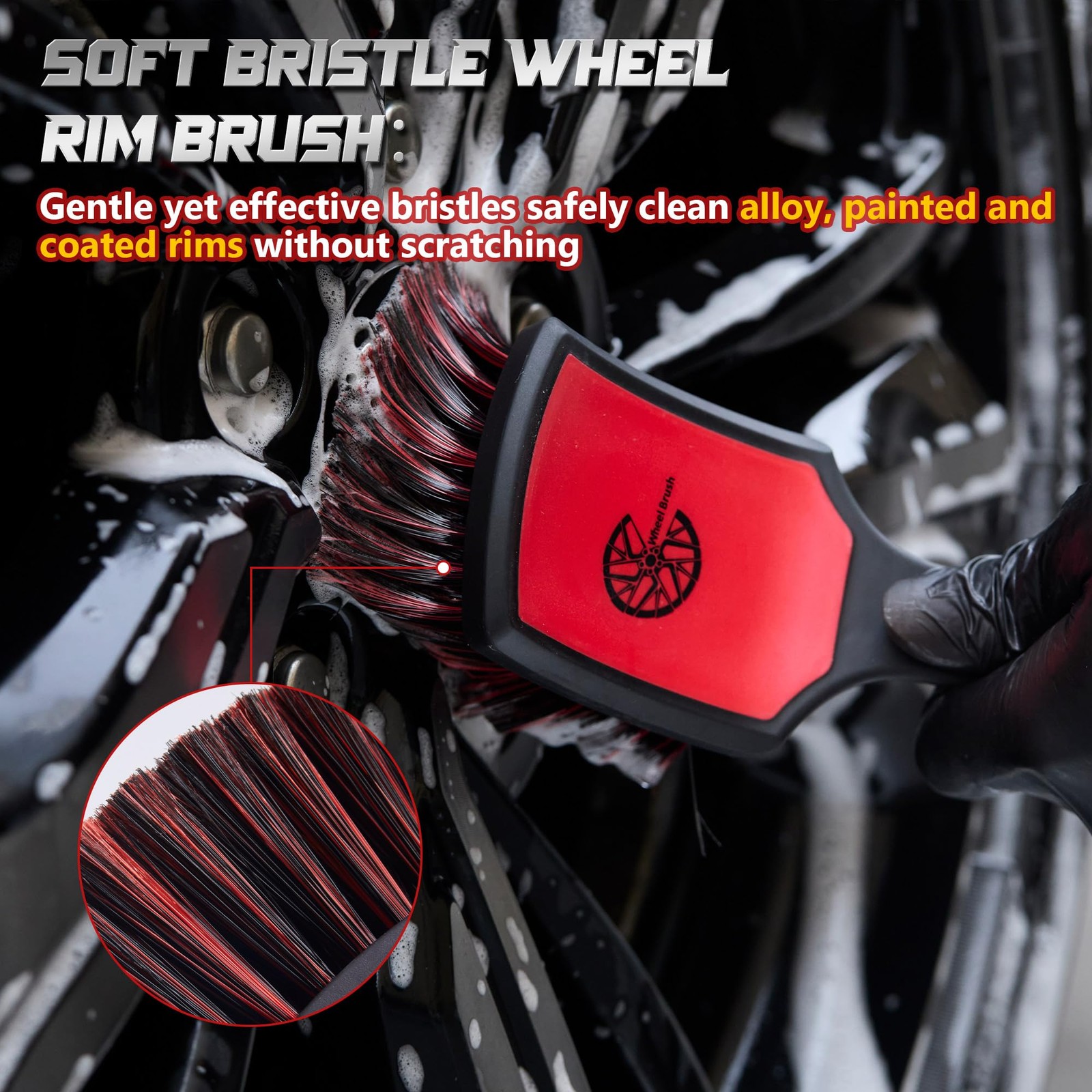 Car Wheel & Tire Brush Set – 2 Pack Soft & Stiff Brushes for ScratchFree