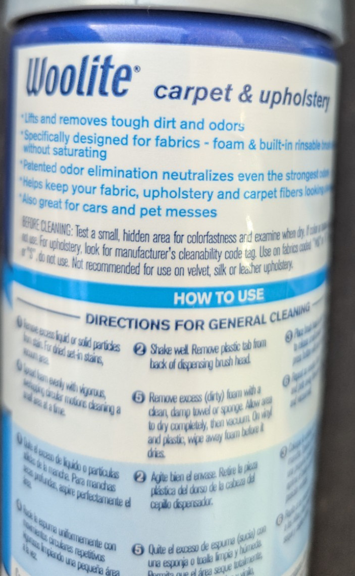 Lot of 4: Woolite Carpet & Upholstery Triple Action Foam Cleaner Stain Remover