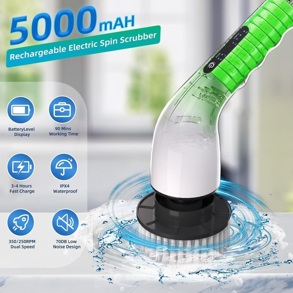 8 IN 1 Electric Spin Scrubber Cordless Power Cleaning Brush rechargeable cleaner