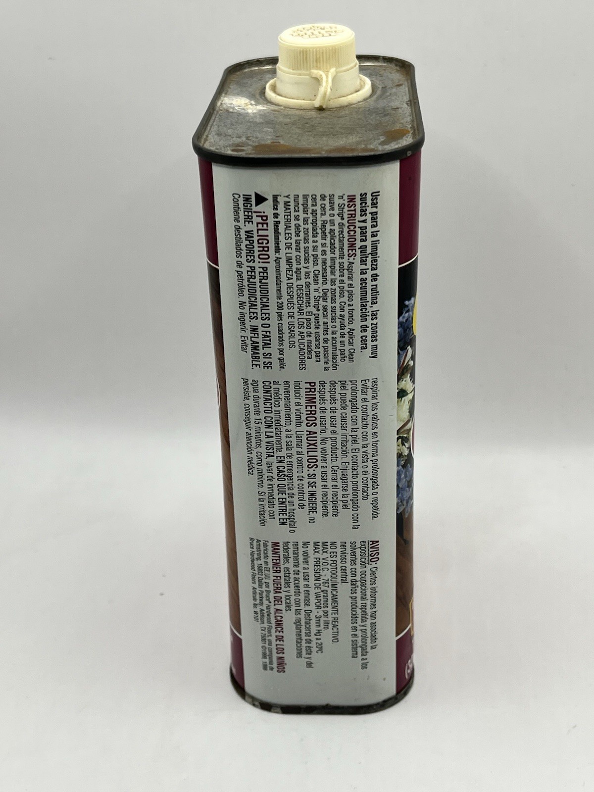 Bruce CLEAN ‘N’ STRIP Wood Cleaner & Wax Remover 1qt/32oz HALF FULL 50% Tin Can