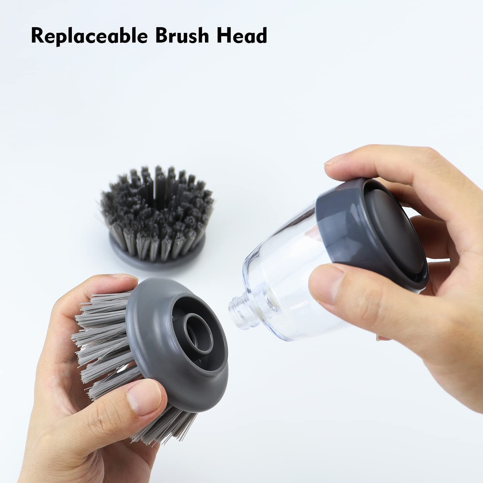 Dish Brush with Soap Dispenser Kitchen Scrub Brush for Dishes Pots Pans Sink Cl