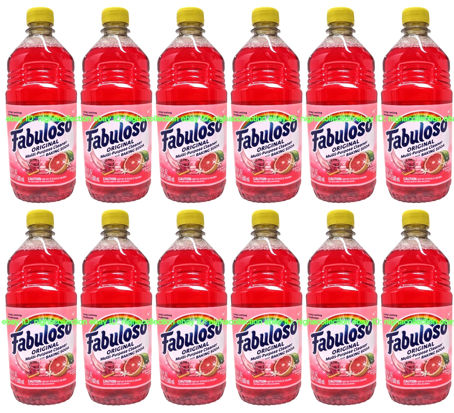 (LOT 12 Bottles) Fabuloso Citrus & Fruits All Purpose Cleaner 16.9ozEa BottleNEW