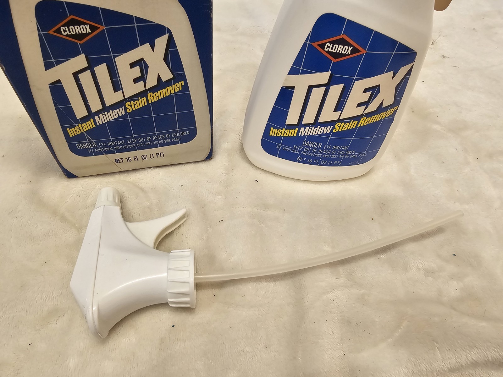 Vintage 1980 Clorox Tilex Instant Mildew Remover 16oz Bottle Box Prop Display