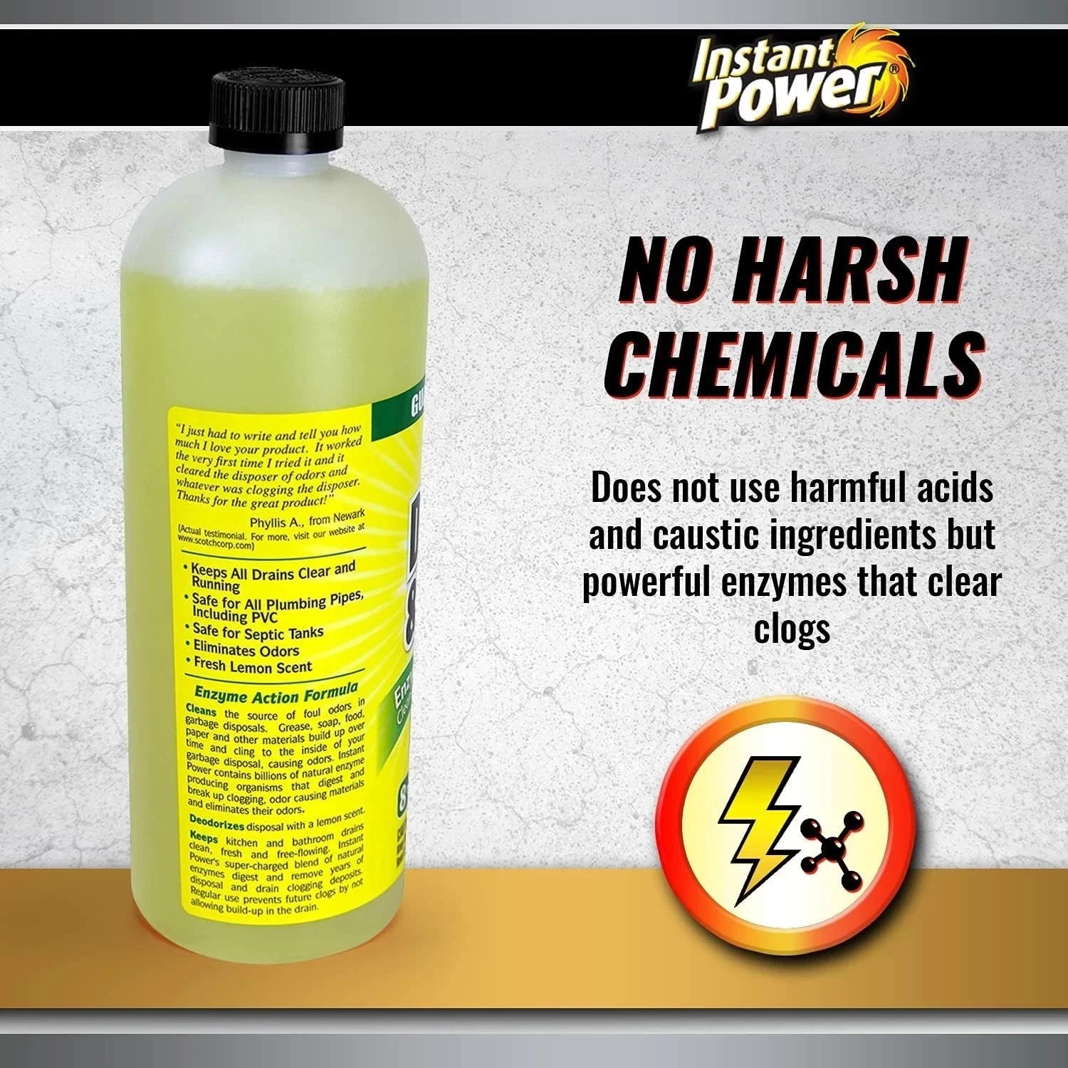 Disposal and Drain Cleaner Liquid Enzyme Clog Remover Cleans Deodorizes 33.8 oz
