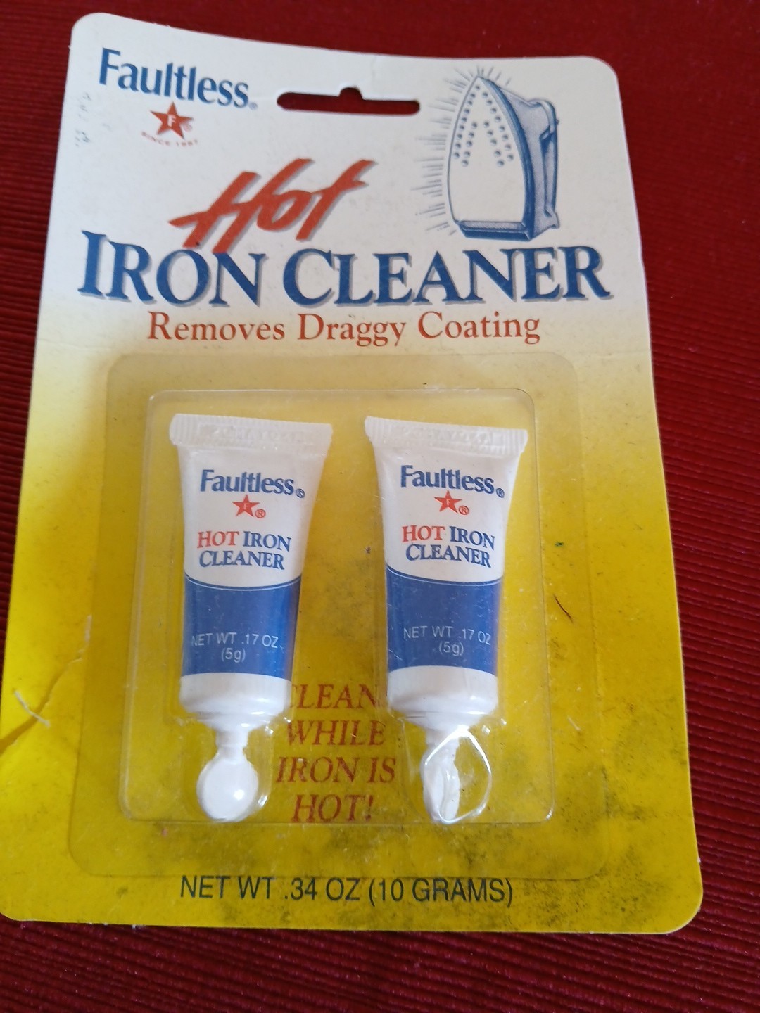 Faultless Hot IRON CLEANER .34OZ (10 GRAMS) NEW