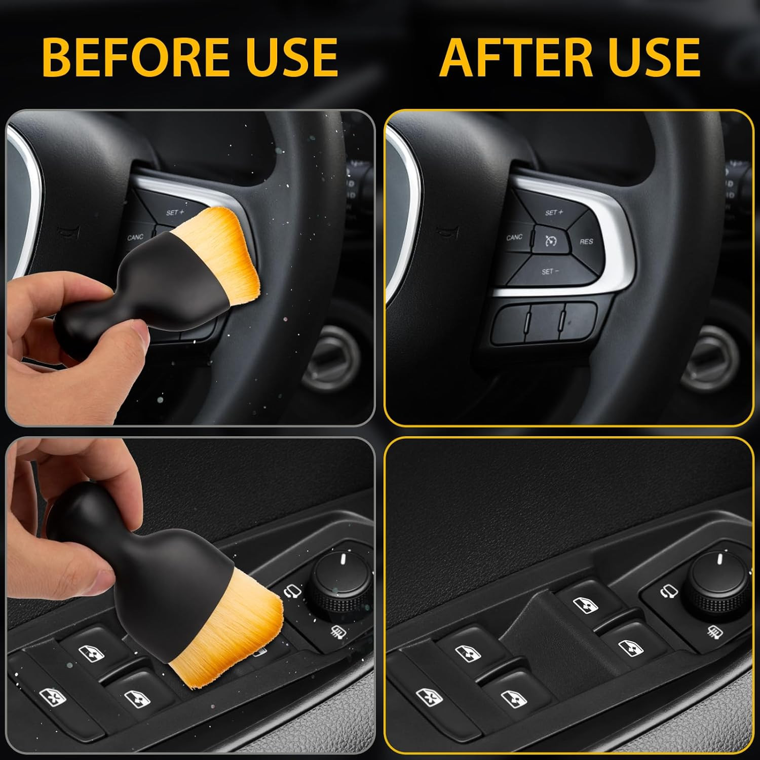 2PCS Car Interior Detailing Brush Soft Dusting Cleaner for Dashboard Air Vent