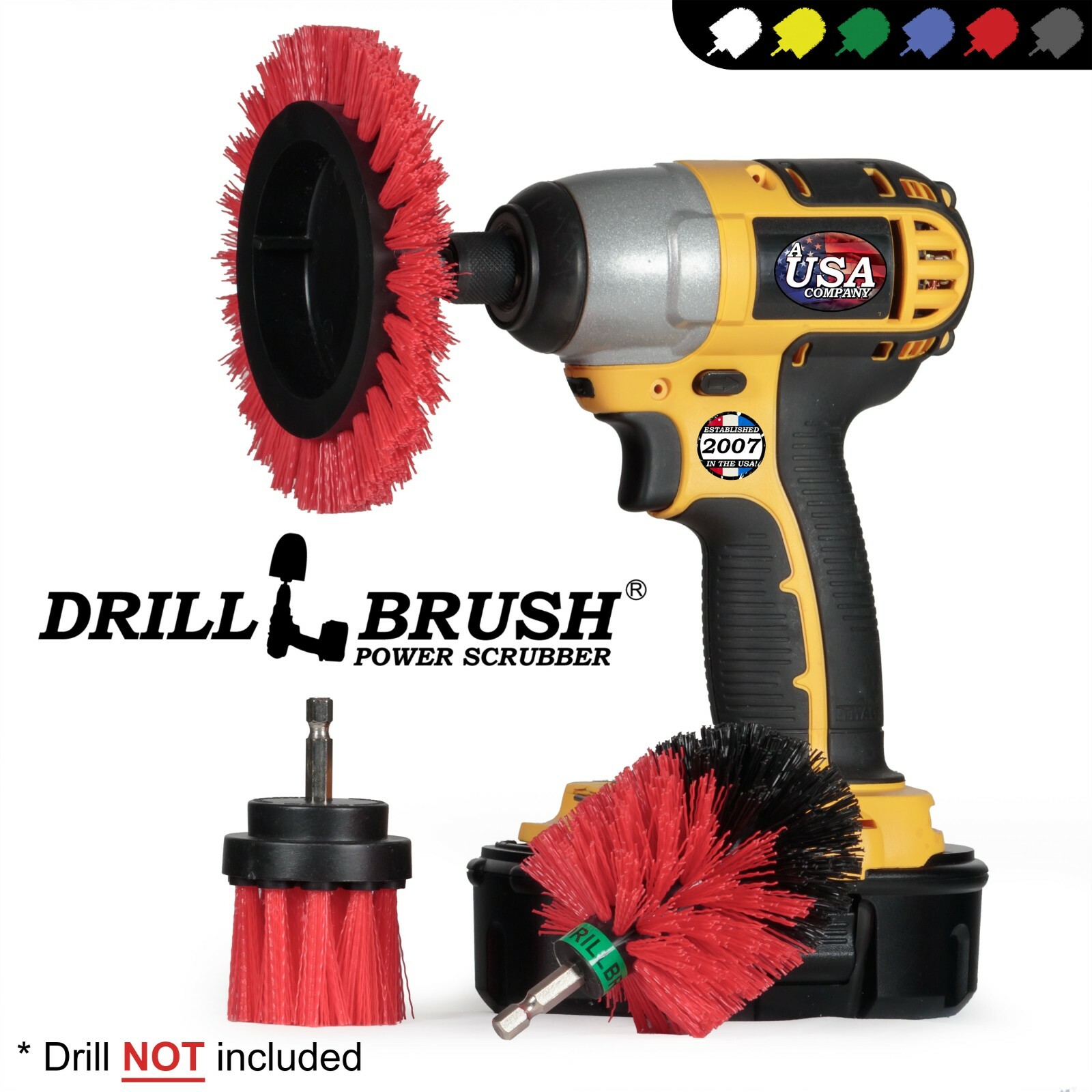 Garden, Patio, and Deck Cleaning – Drill Brush Attachments for Scrubbing Concret