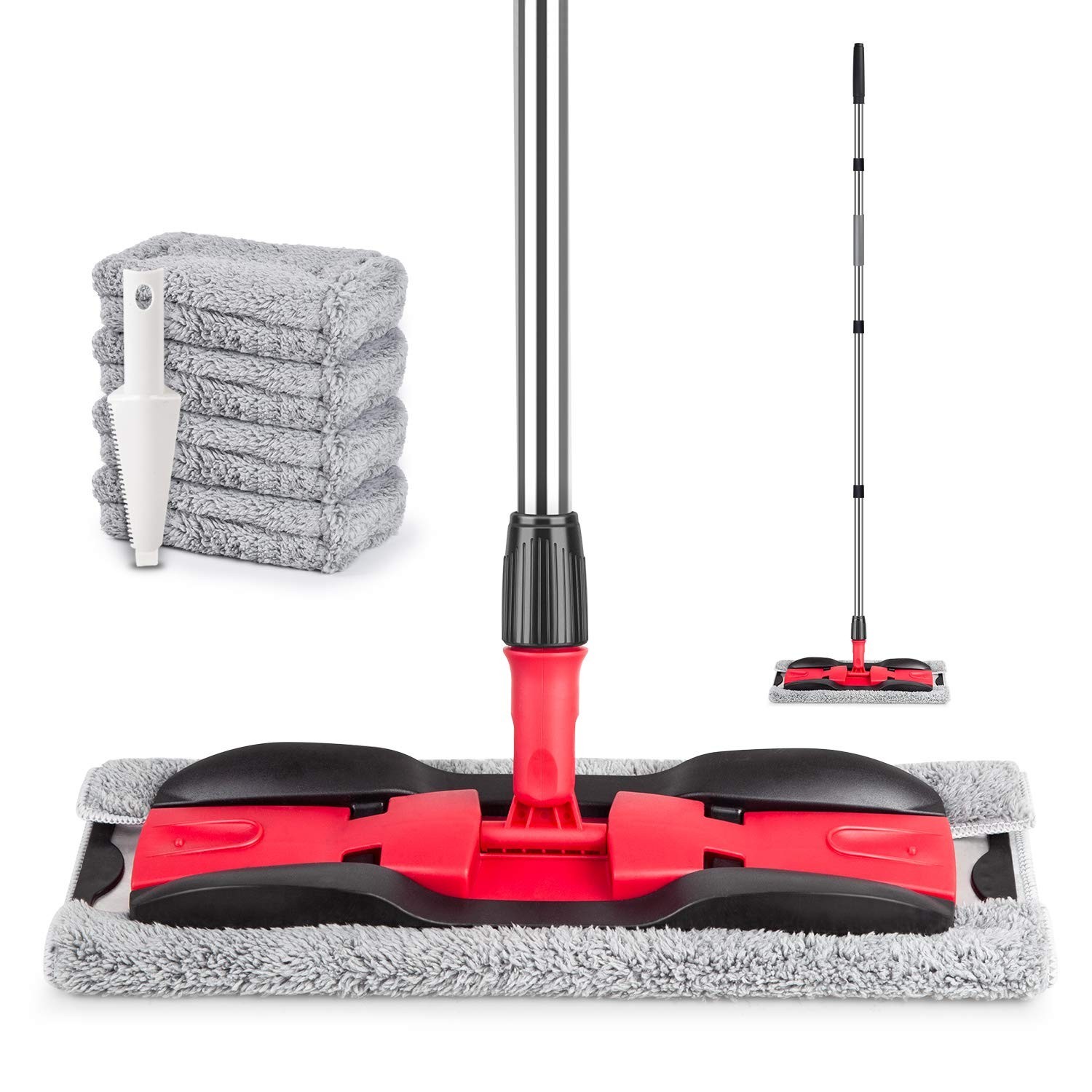 Microfiber Mops for Hardwood Floor Cleaning: MEXERRIS Flat Floor Mop with 4 W…
