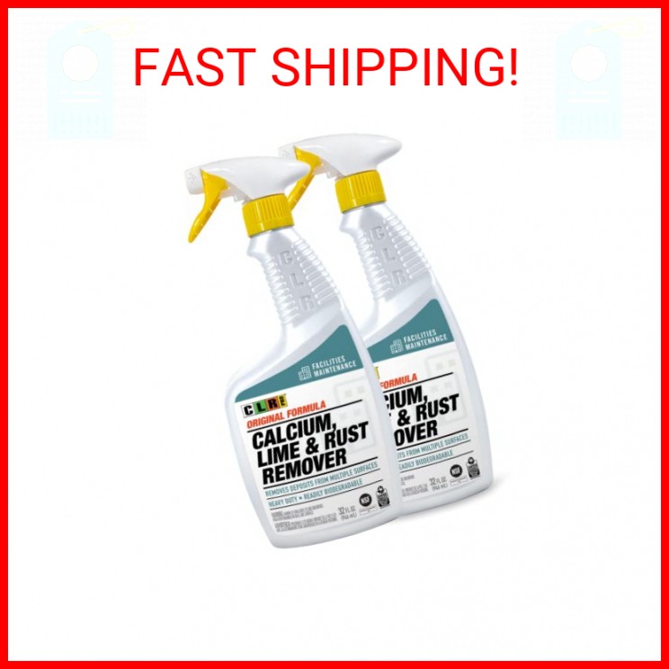 CLR PRO Calcium, Lime & Rust Remover, 32 oz. Spray Bottle, Pack of 2, Quickly Re