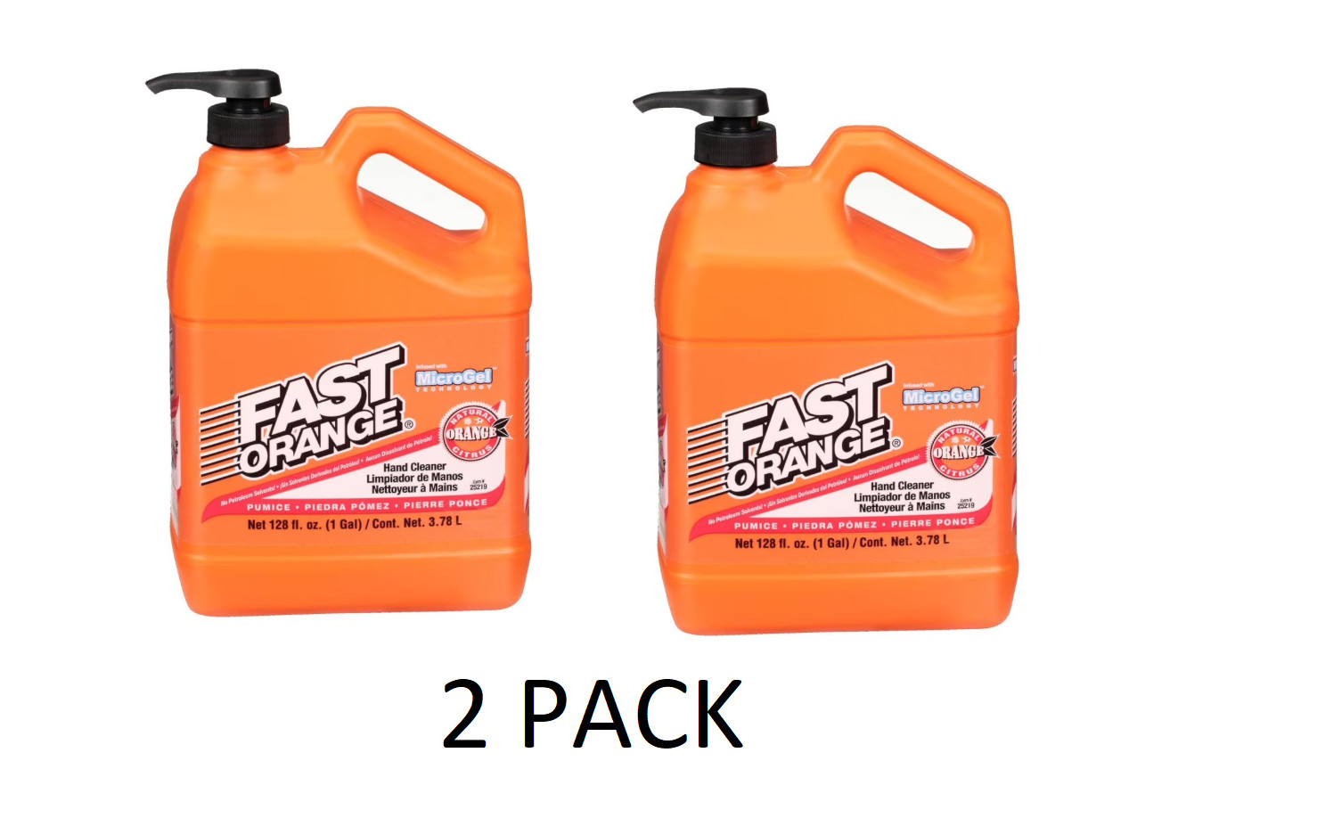Fast Orange Pumice Hand Cleaner, 1 Gallon Orange Scented – 25219, 2PACK