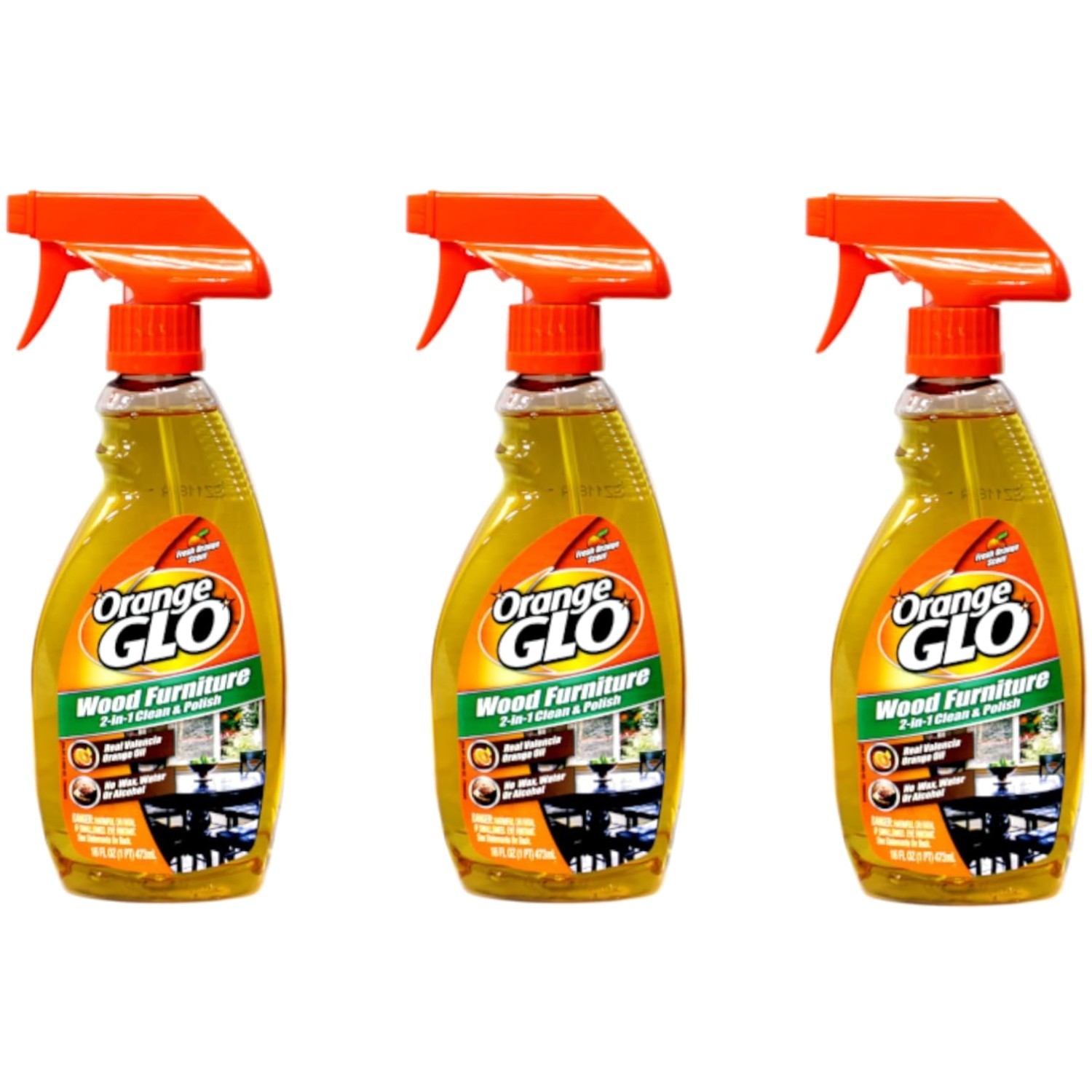 Natural Wood Furniture Cleaner & Polish Spray, 16oz (3 Pack)