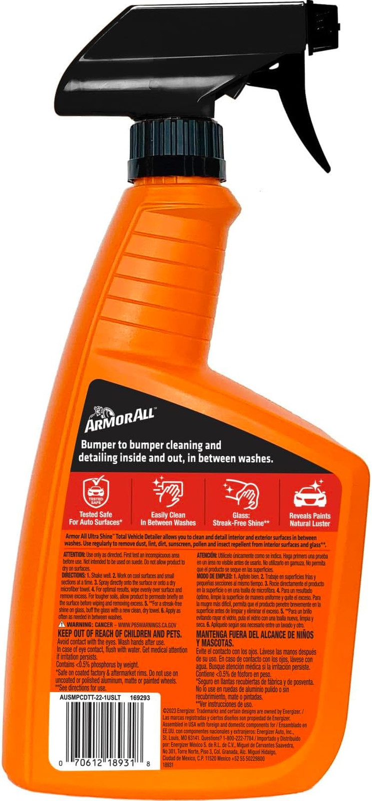Ultra Shine Total Vehicle Detailer by , Car Detailer Spray for Interior and Exte