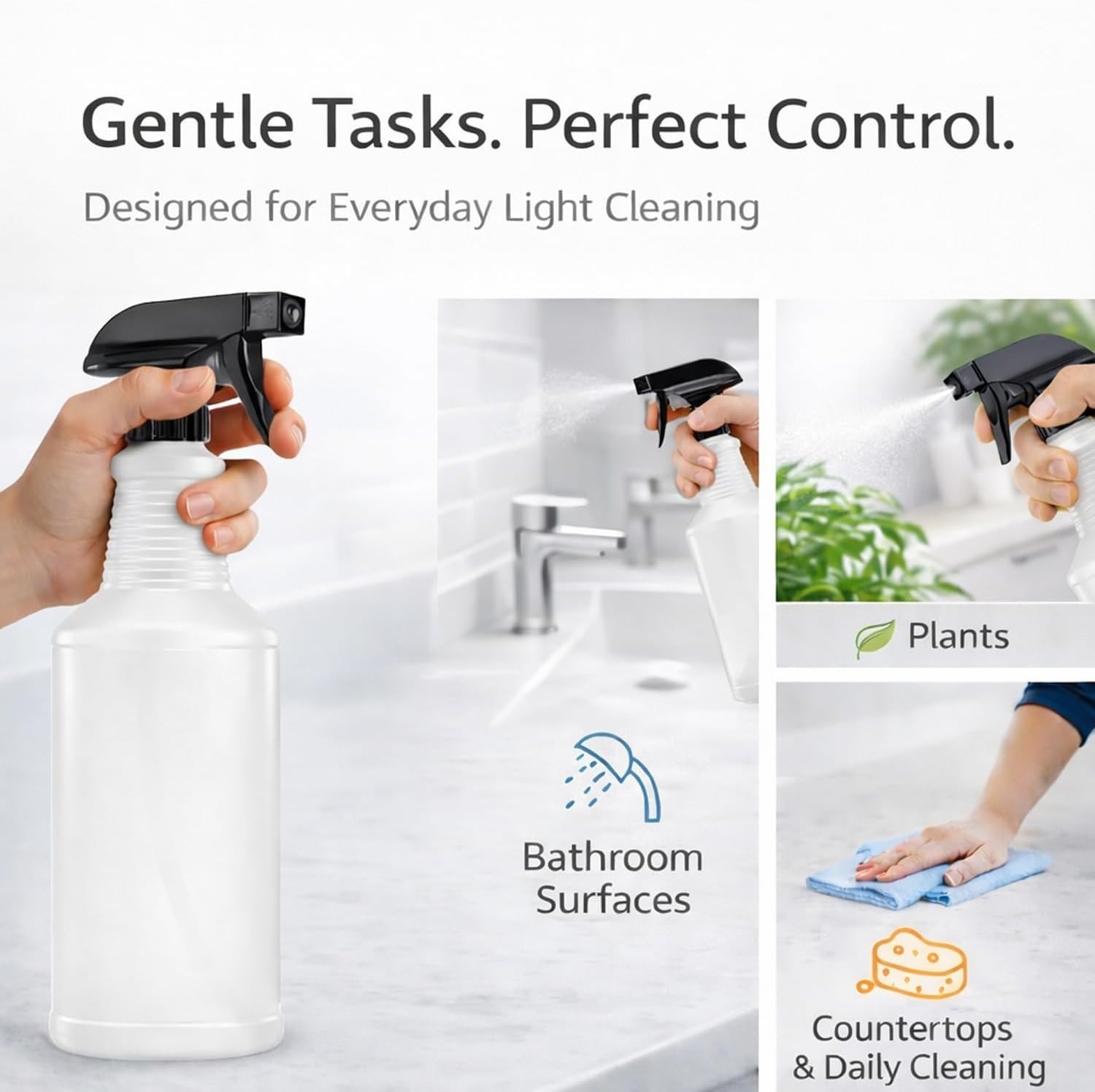 Leak-Proof BPA-Free 2-Pack Spray Bottles – Ideal for Cleaning & Gardening