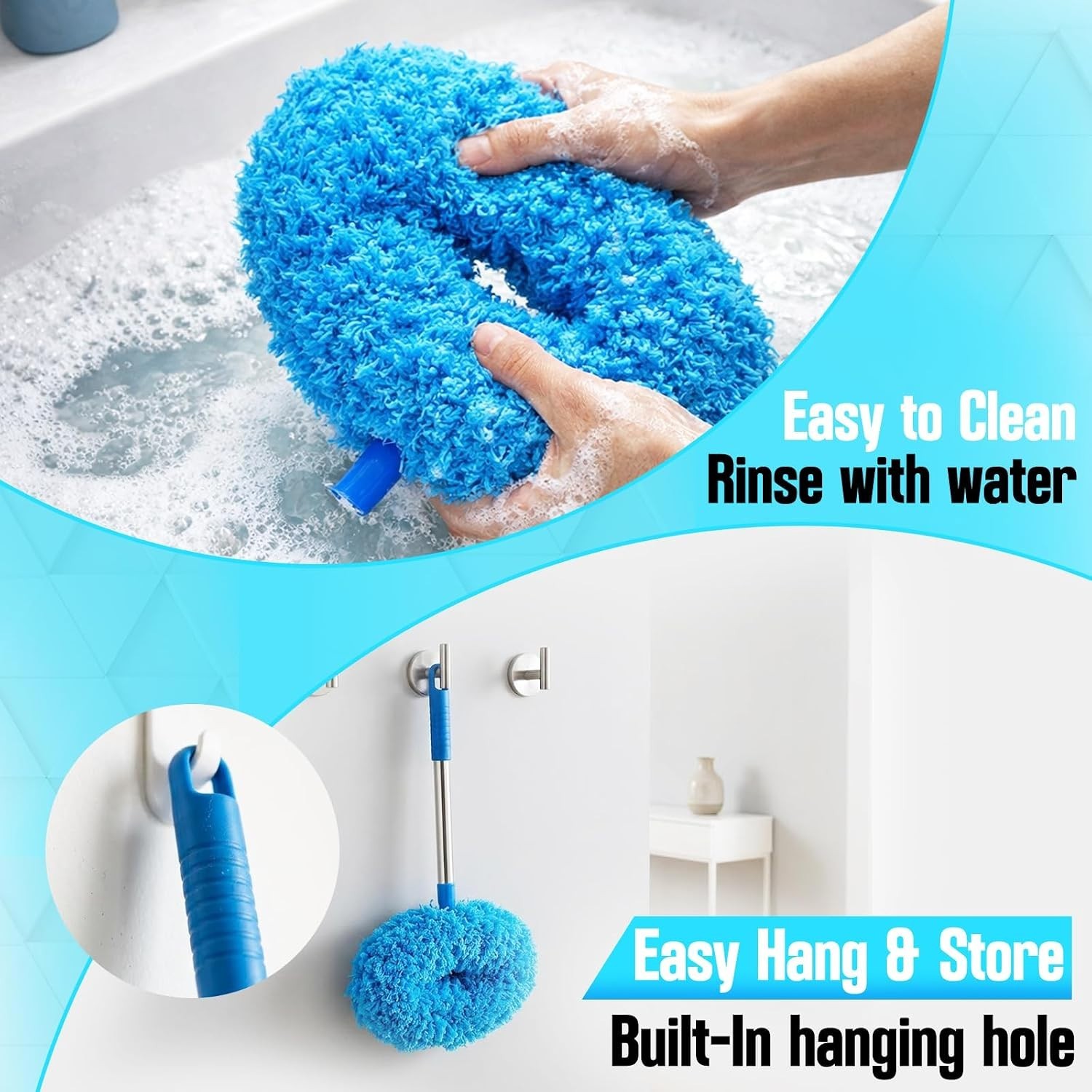 Ceiling Fan Cleaner Duster with Extension Pole, 12 to 51 Inch Duster Length, …