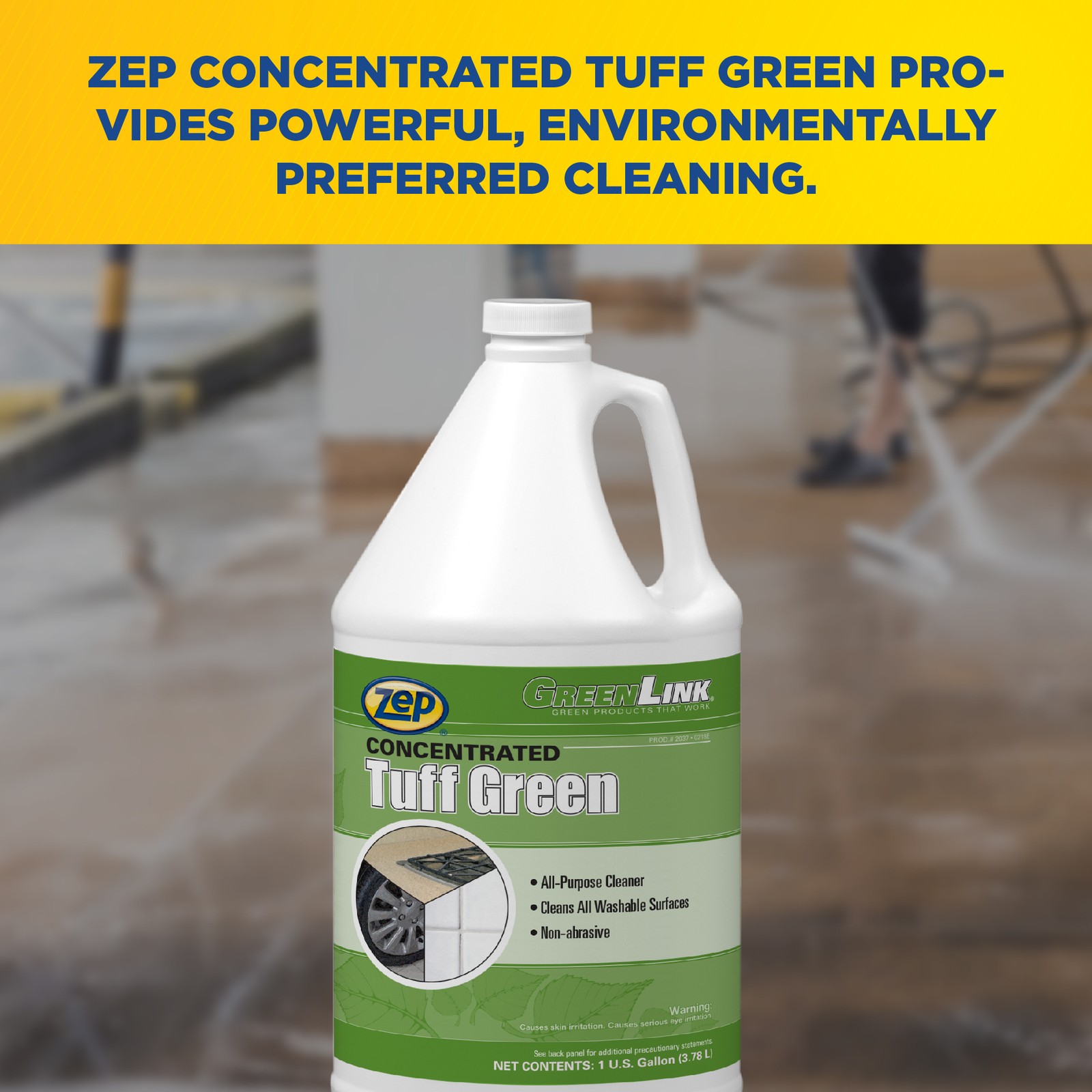 Zep Tuff Green All-Purpose Cleaner Concentrate – 1 Gallon (Case of 4) 203724 –