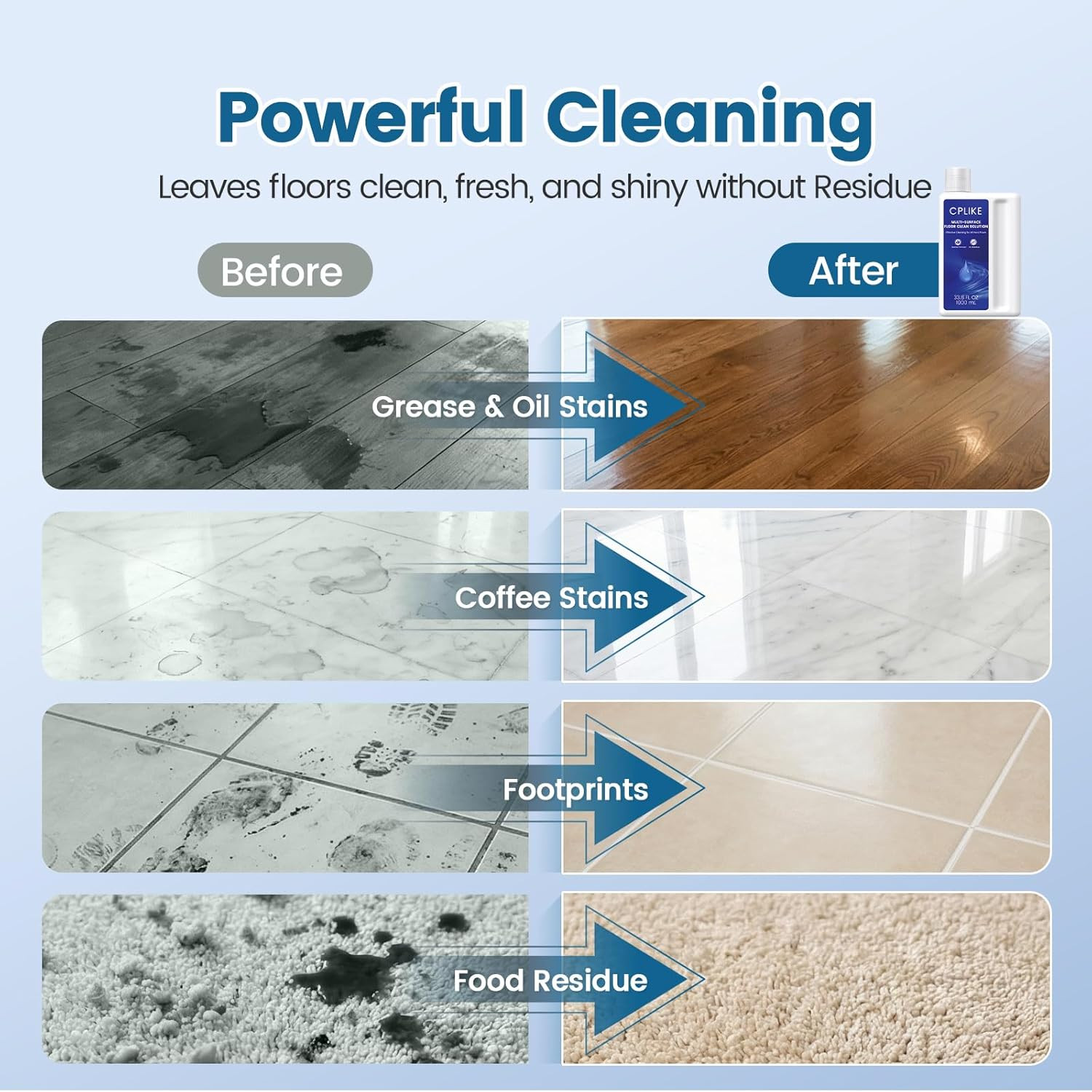 Floor Cleaning Solution Compatible with Dreame Cleaning Solution, Multi-Surface