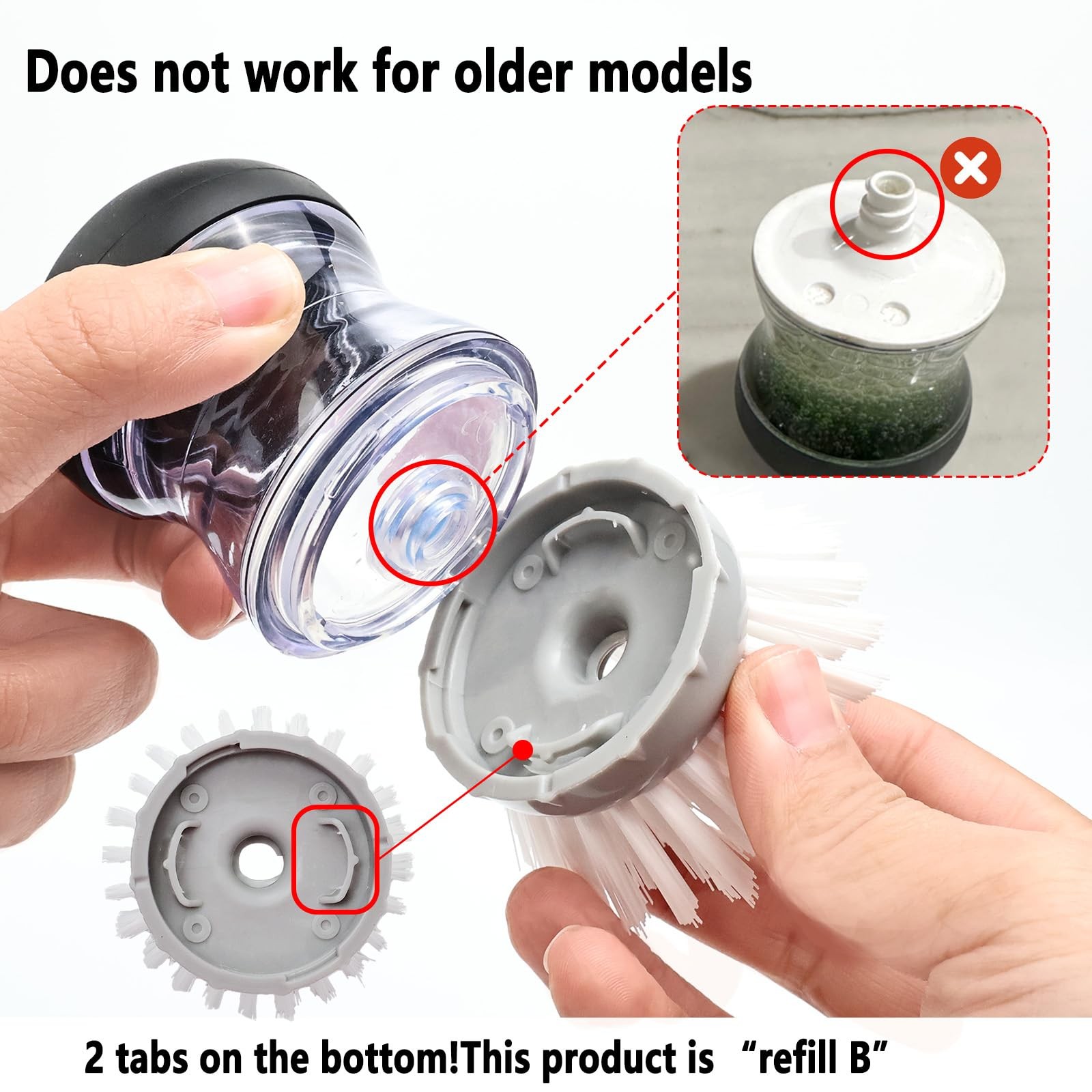 4 Pack Brush Refills for OXO Dish Brush Refill B, Brush Head OXO Dish Brush H…