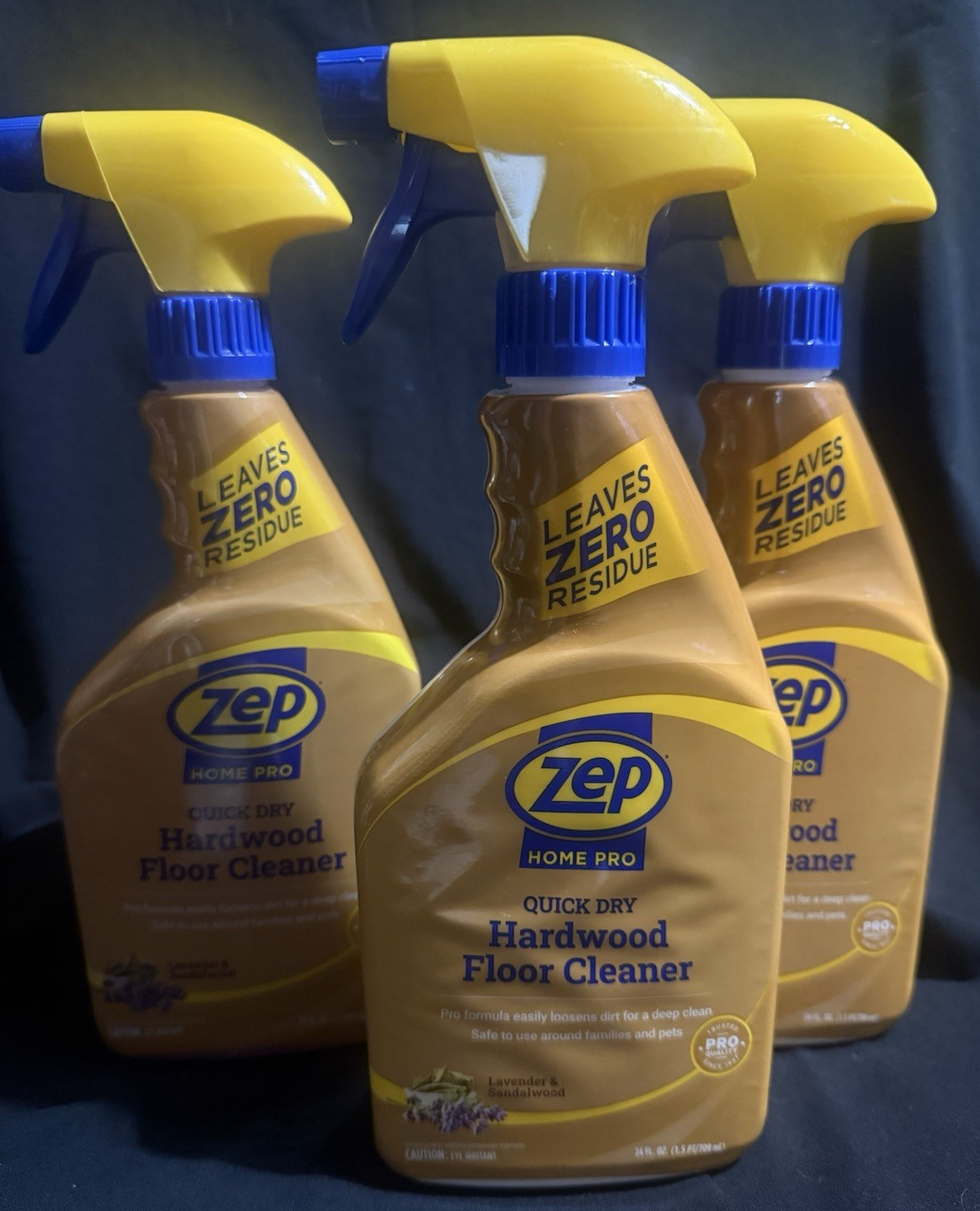 Zep Home Pro Quick Dry 24 FL OZ Lavender Hardwood Floor Cleaner Lot of 3