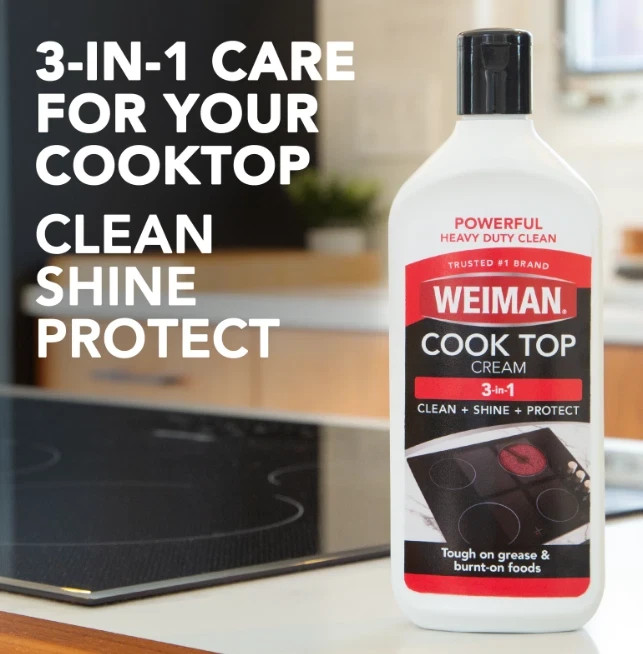 Weiman Glass Cooktop Heavy Duty Cleaner & Polish – Shines and Protects Glass/Cer