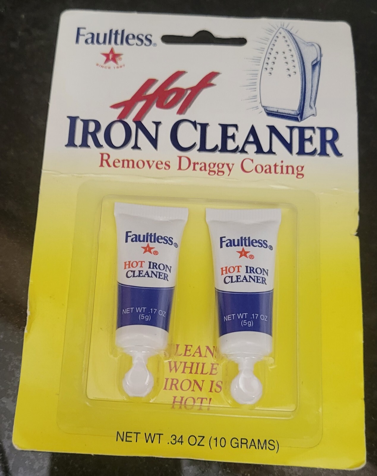 Faultless Hot Iron Cleaner – 2 Pack .17oz tubes .34 OZ total: Flat Curling Steam