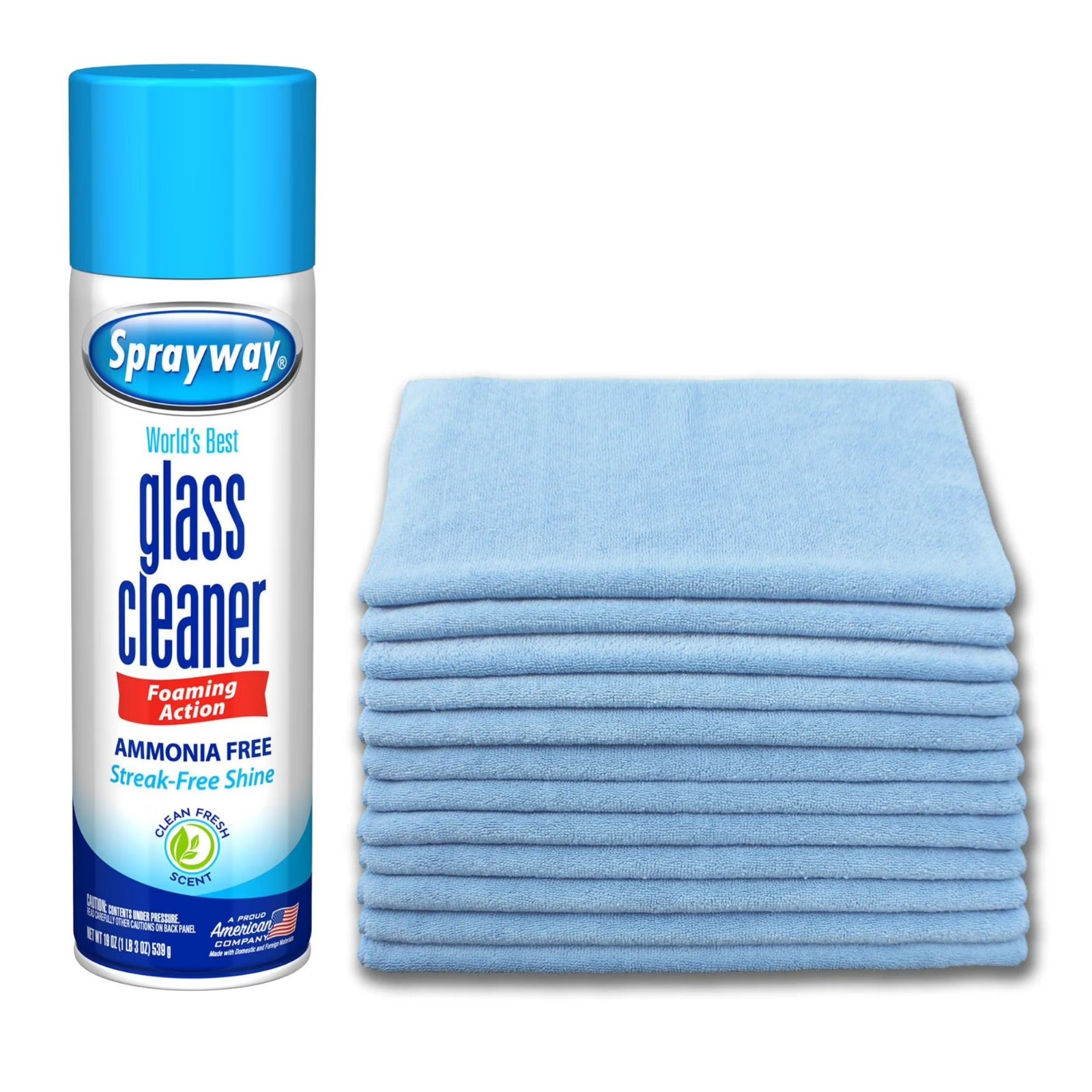 Sprayway Glass Cleaner With 12×12 Microfiber Cleaning Cloths – FREE SHIPPING