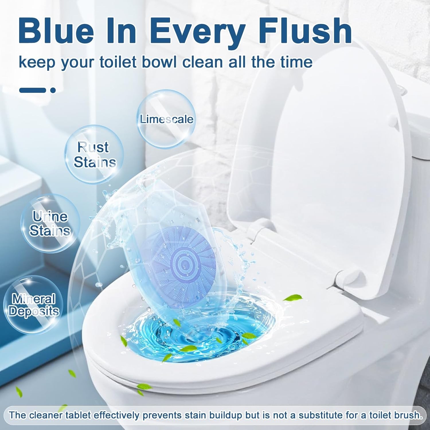 Toilet Bowl Cleaner Tablets Blue Toilet Tank Cleaners, Septic-Safe Hard Water St