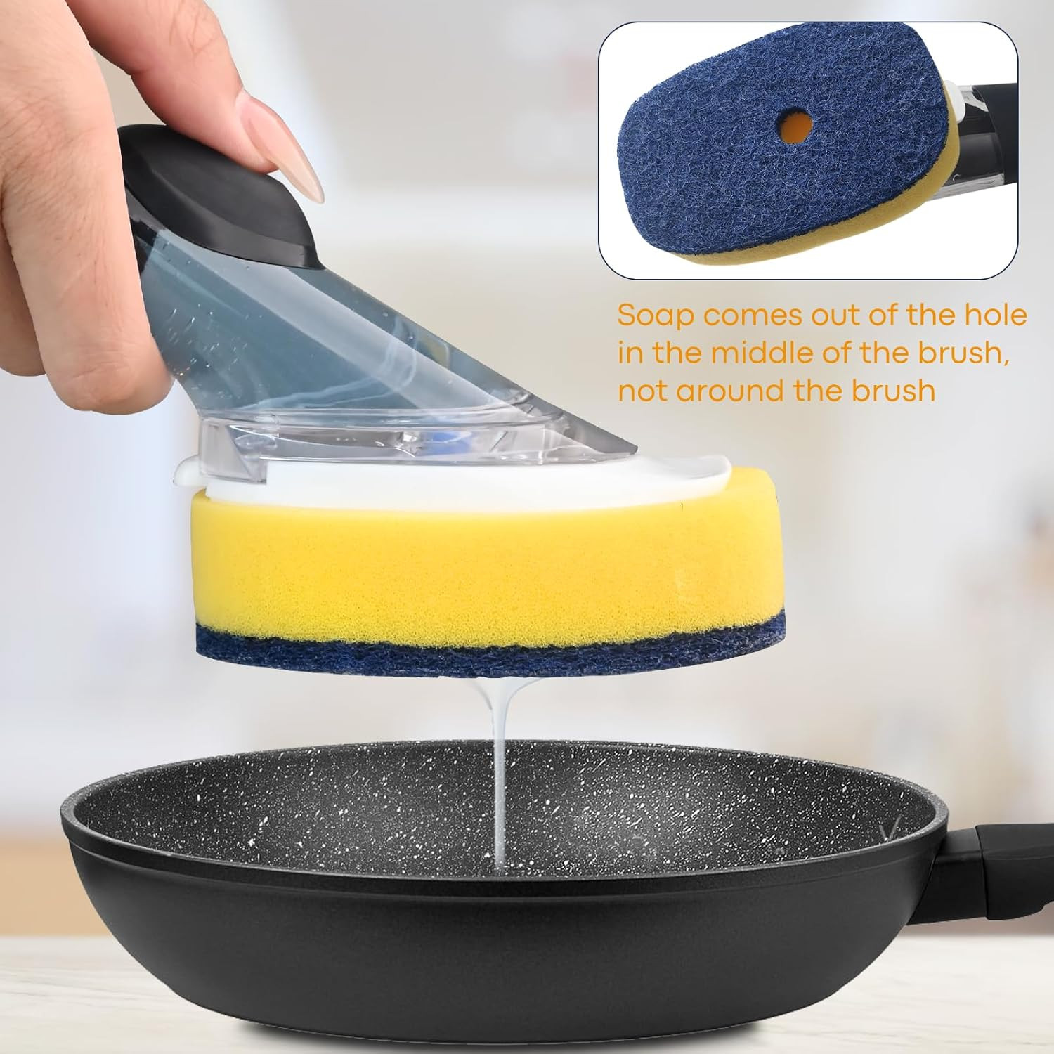 Sponge Brush Refills for OXO Soap Dispensing Dish Brush – 4 Pack Dish Cleanin…