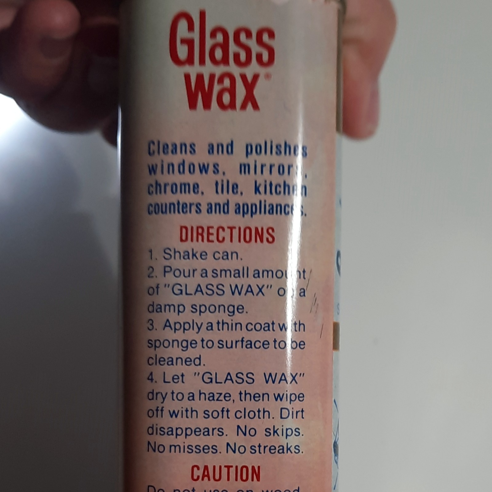 Vintage Glass Wax Cleaner Polish 16oz Gold Seal Pour Can Pink Advertising USA