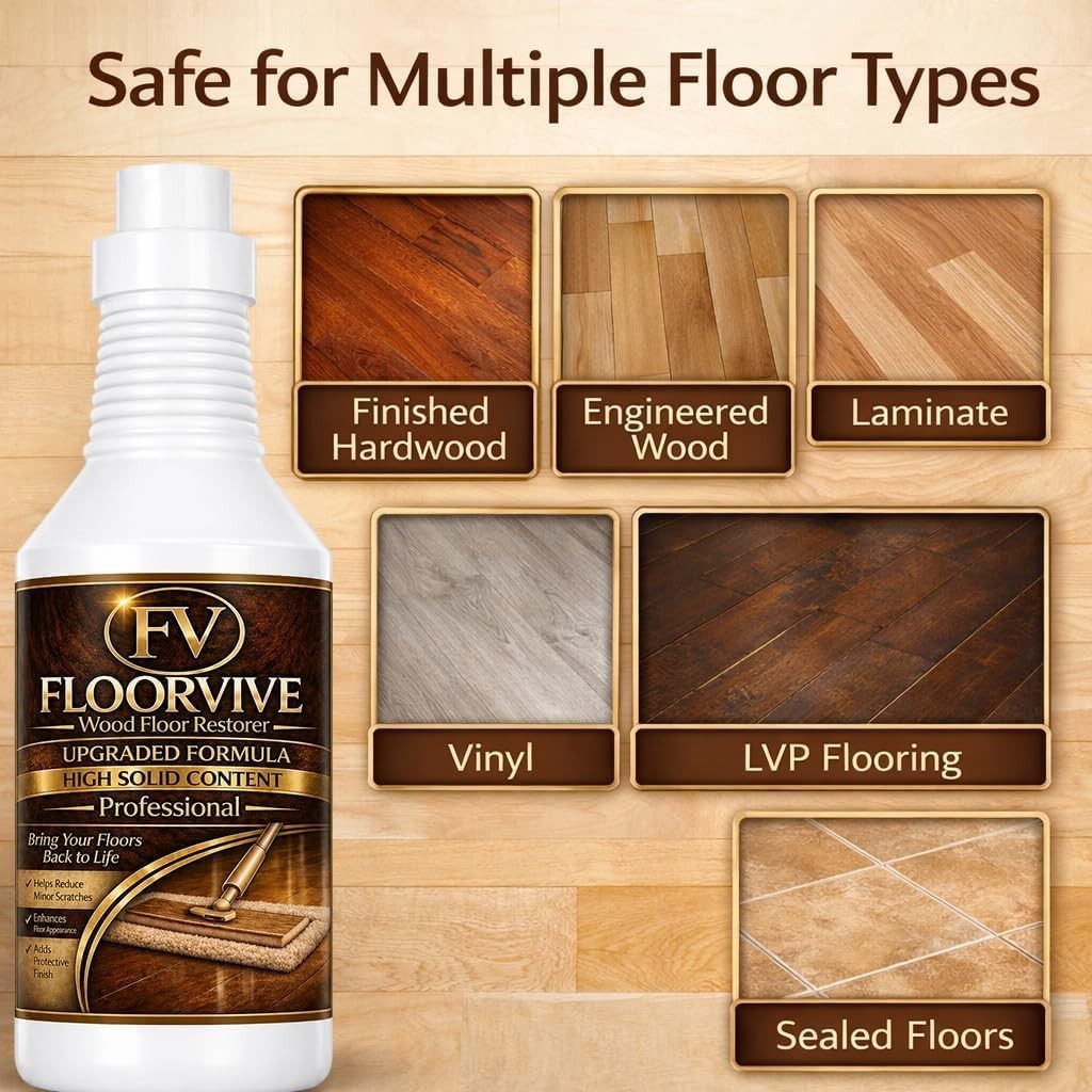 Wood Floor Restorer & Polish for Hardwood Floors, High Solid Floor Shine Rest…