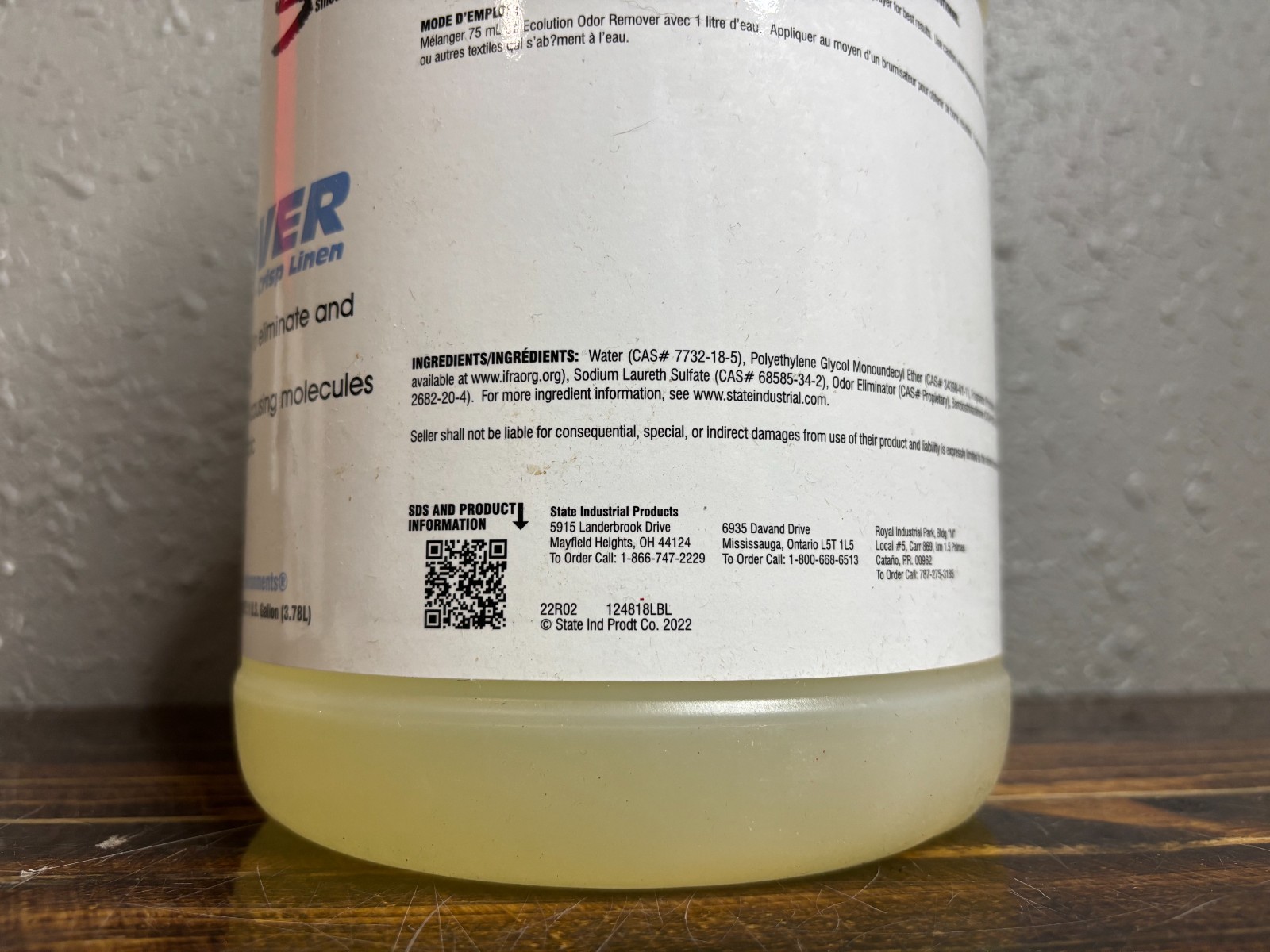 State Ecolution Odor Concentrated Remover Crisp Linen 1 Gallon