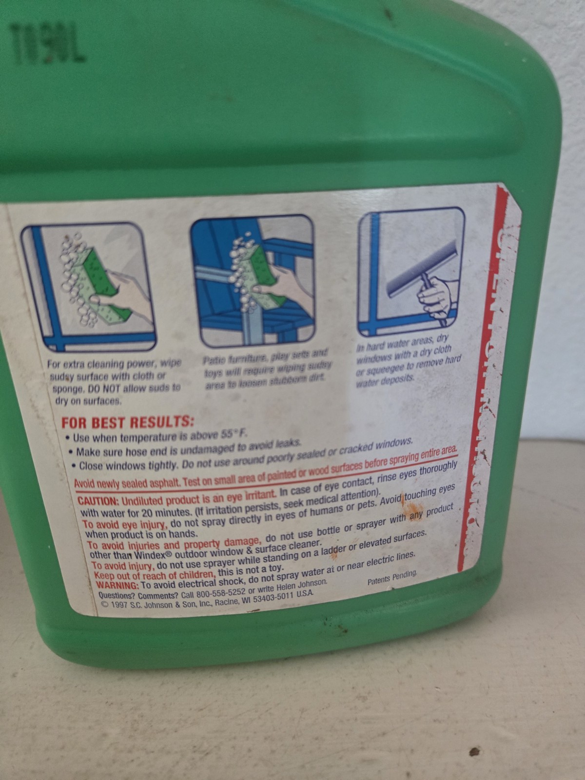 Windex Outdoor Window, Glass Cleaner Concentrate 32 Oz 1997 NOS
