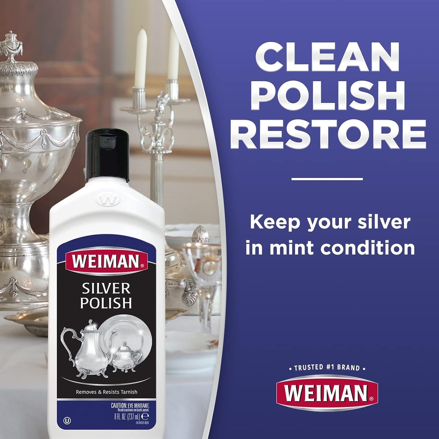 Silver Cream Cleaner 3-in-1, Anti-Tarnish Technology, Safely Clean, Polish, S…