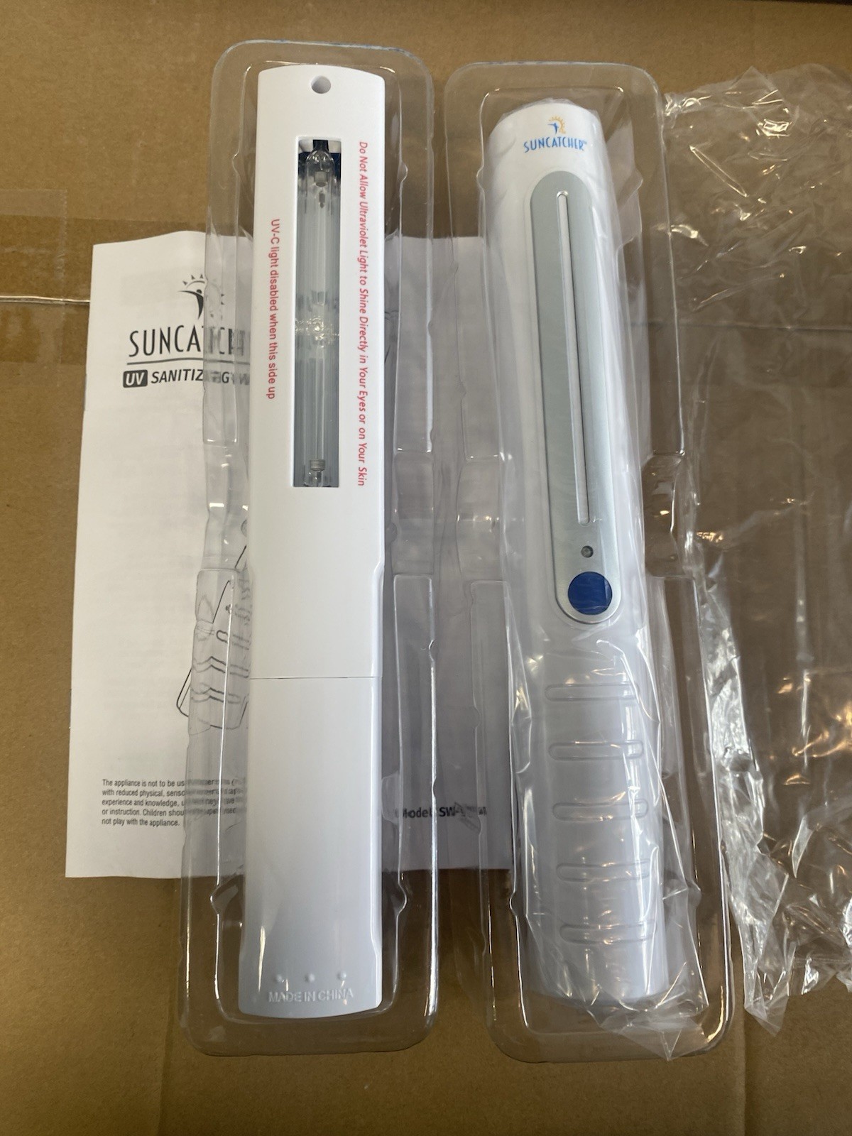 TWO – SUNCATCHER SANITIZING WAND DISINFECTING LAMP PORTABLE WHITE SW-9374 QTY:2