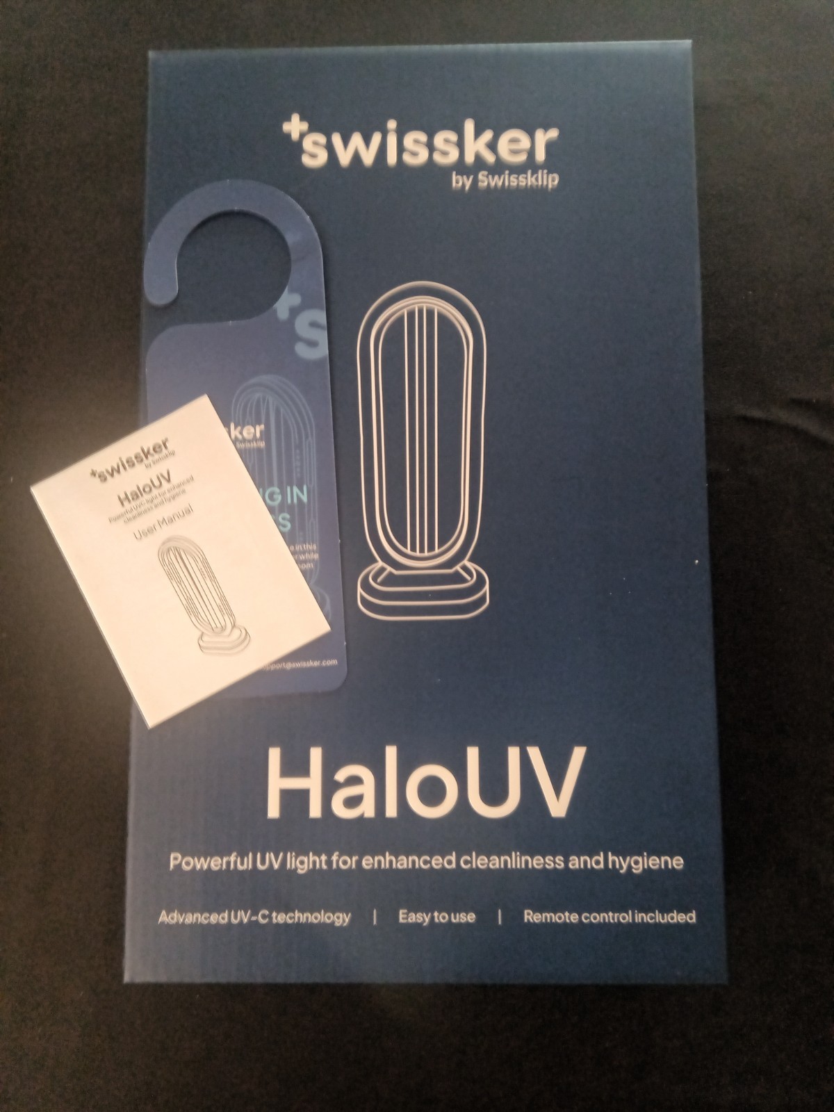 swissker HaloUV UV-C Sanitizer Light for Surfaces w/ Remote, CE FCC RoHS