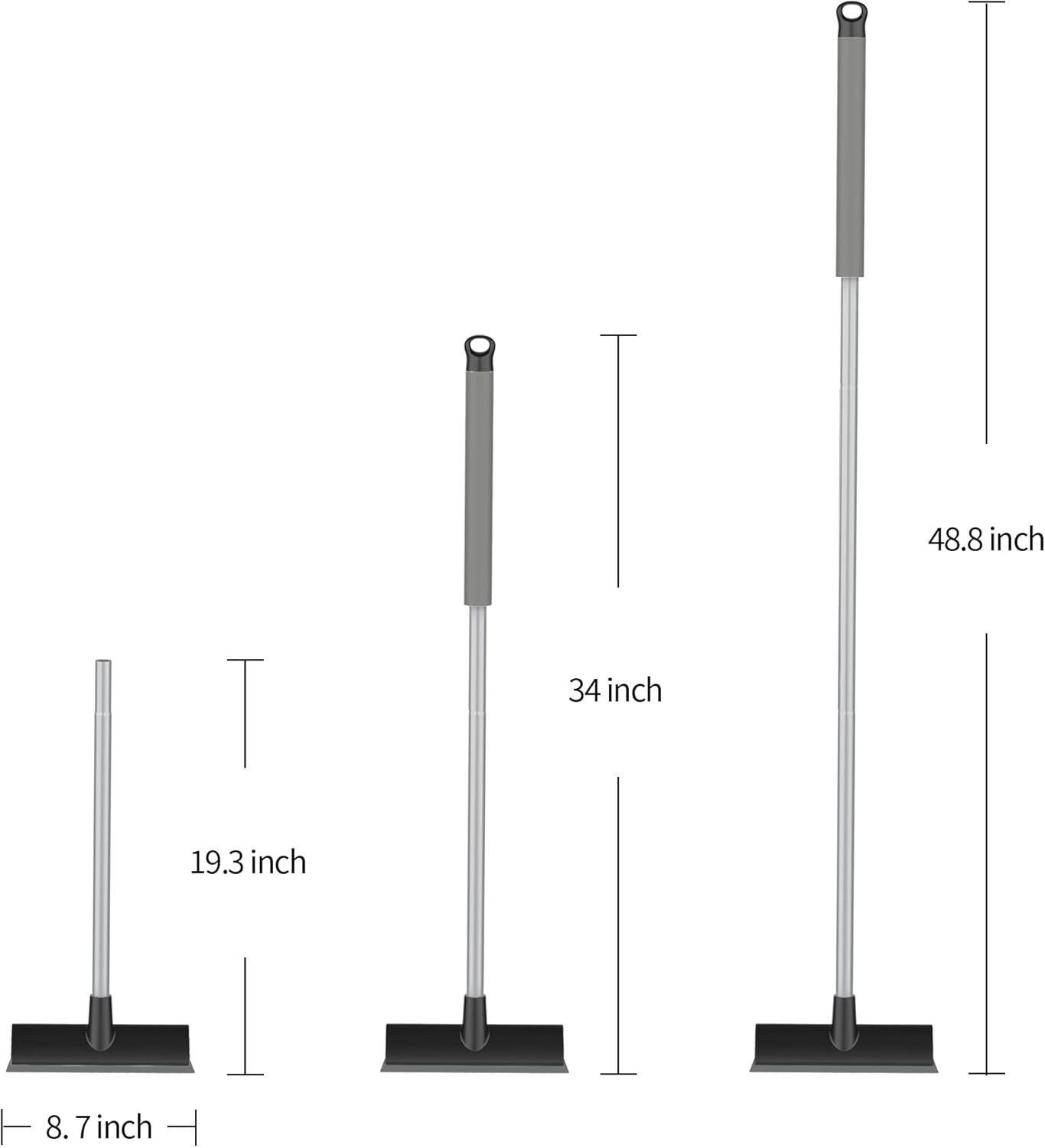 Durable 2-in-1 Floor Brush with Stiff Bristles and Adjustable Steel Handle
