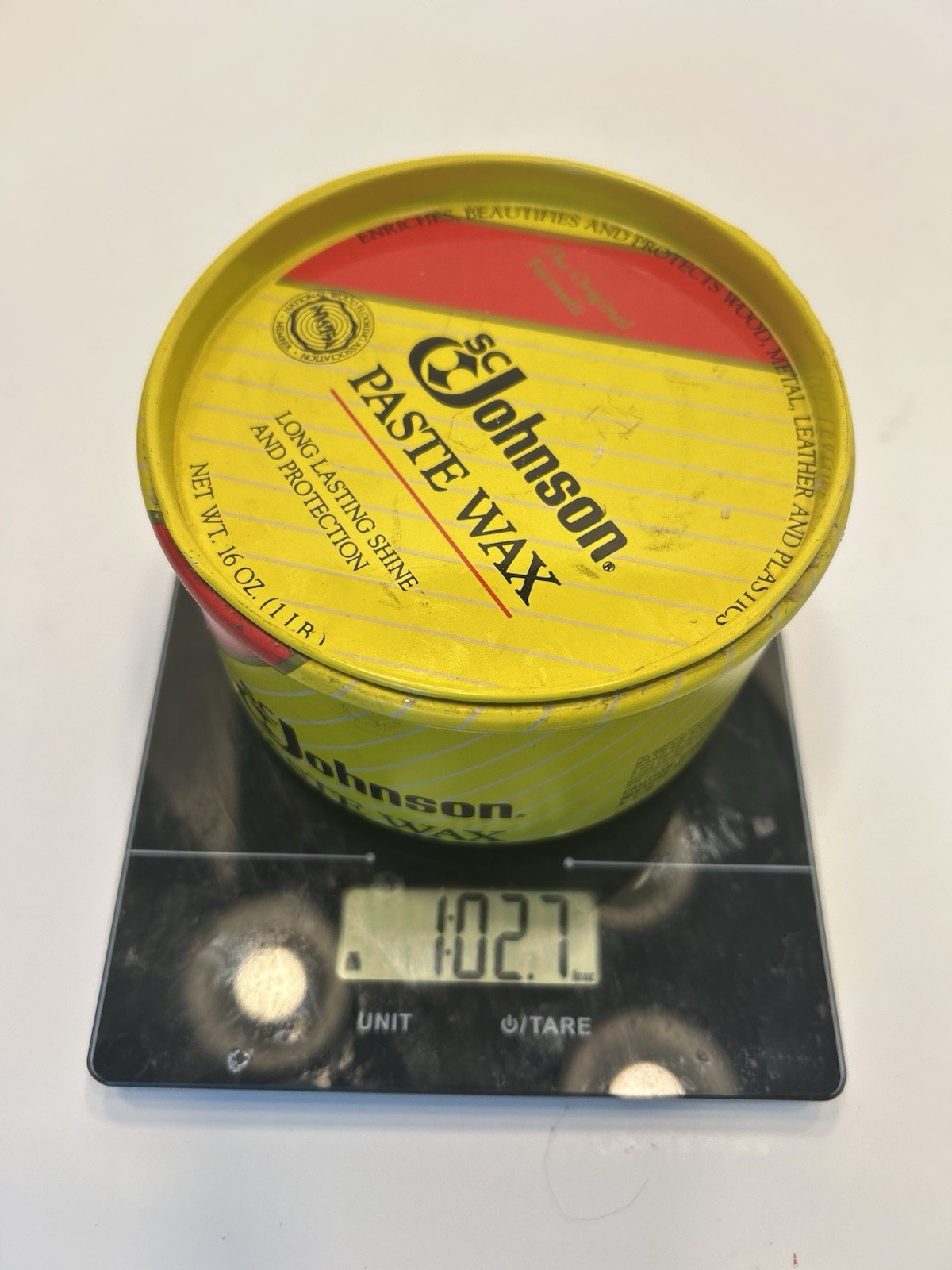 SC Johnson Wood Paste Wax Original Formula 16oz 1998 OPEN 98% Full