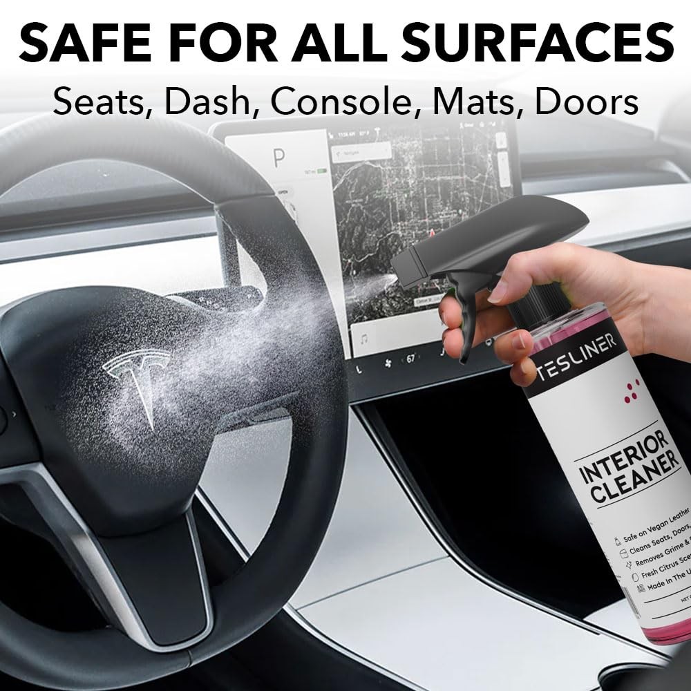 Tesla Premium Vegan Leather Interior/Seat Cleaner & Stain Remover – All Models.