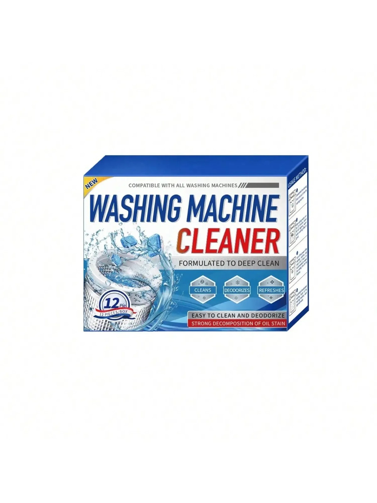 Washer Cleaner Tablets 12/24 Pack Descaler Deep Clean Odor Remover HE