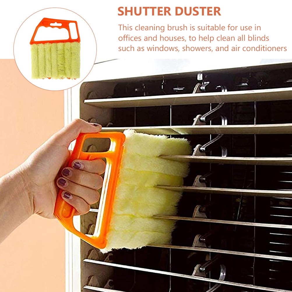 Cleaning Brush Orange 7 Tooth Handheld Pulley Blinds Window Shutter Duster Tool