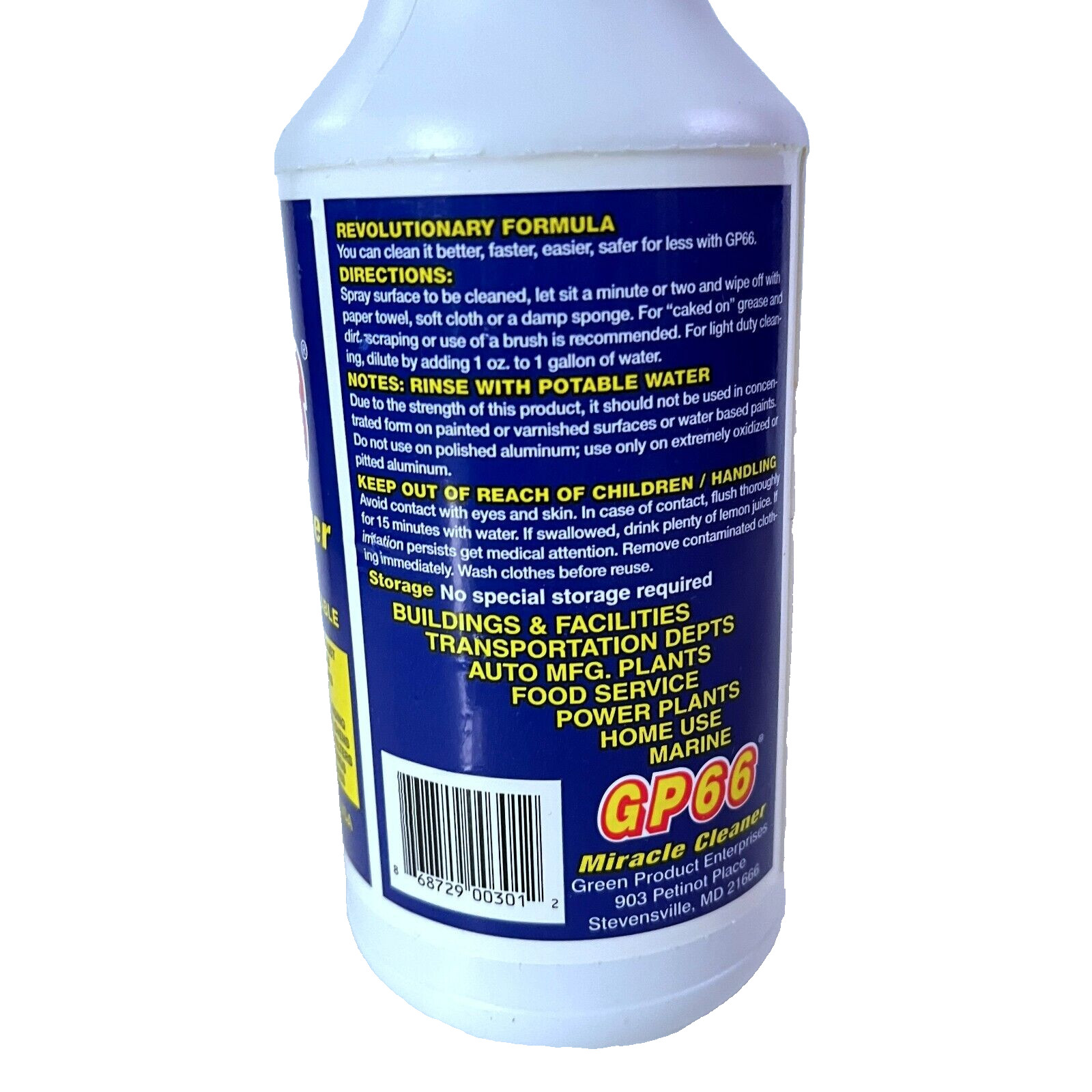GP66 Miracle Cleaner 32 oz Spray Nozzle Included NEW Sealed 1 oz to 1 Gallon