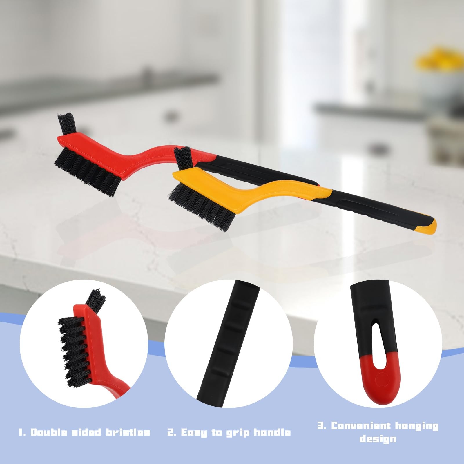 2PCS Small Non-Scratch Nylon Bristles, Wire Brush Set for Cleaning, Car Detai…