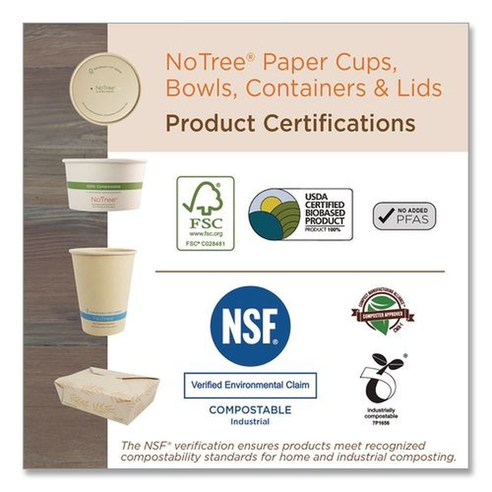 World Centric BOLNT24W 5.9″ Dia Paper Lids for Bowls – Natural (300/CT) New
