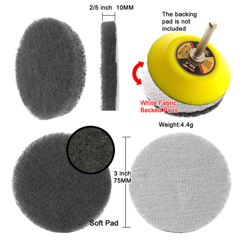 3 Inch 75mm Round Flocking Scouring Pad Cleaning Cloth Sanding Disc 240#-3000#
