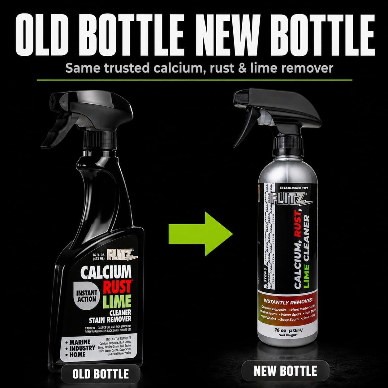 FLITZ Instant Calcium Lime and Rust Remover 16oz/473ml TWO PACK (SEE VIDEO)