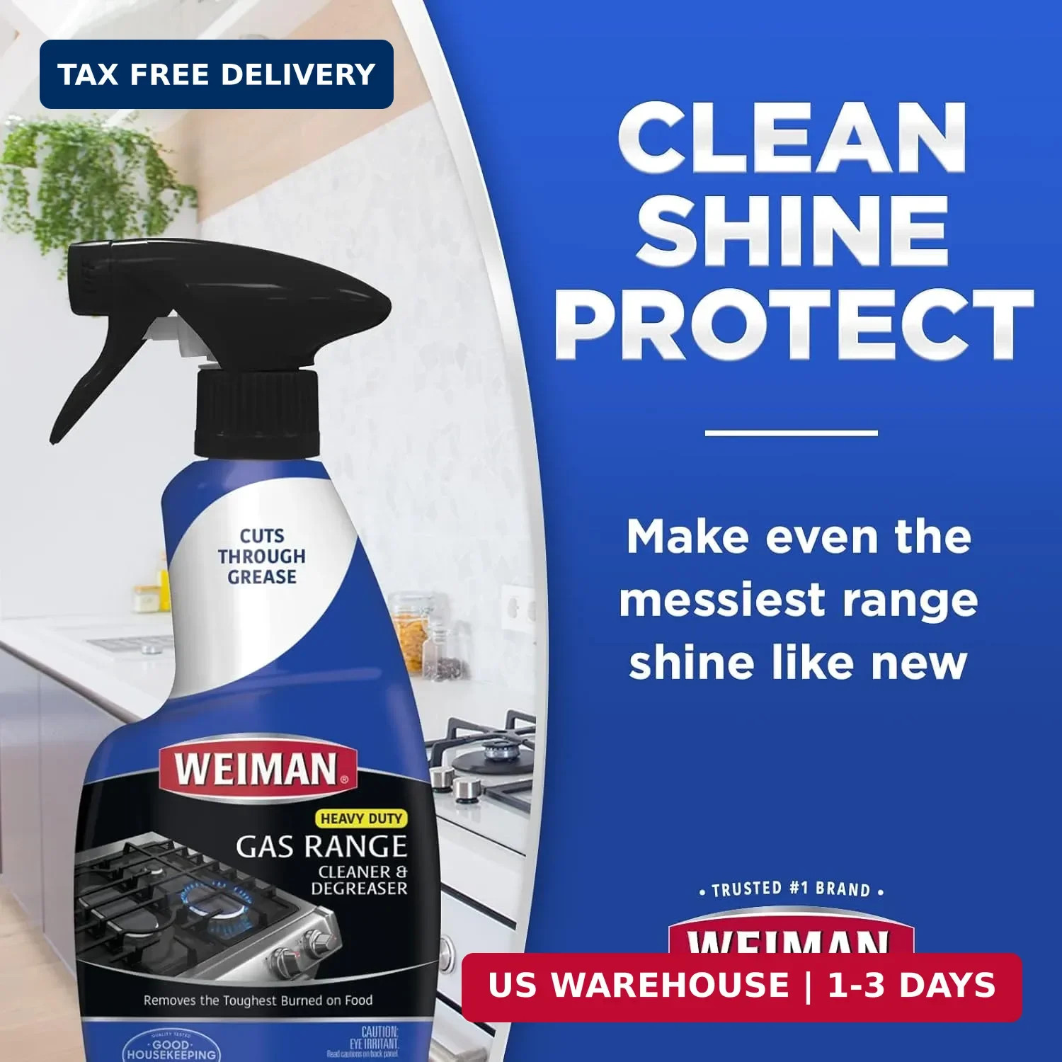Weiman Gas Range Cleaner and Degreaser, Single, Lemon, 1 Count