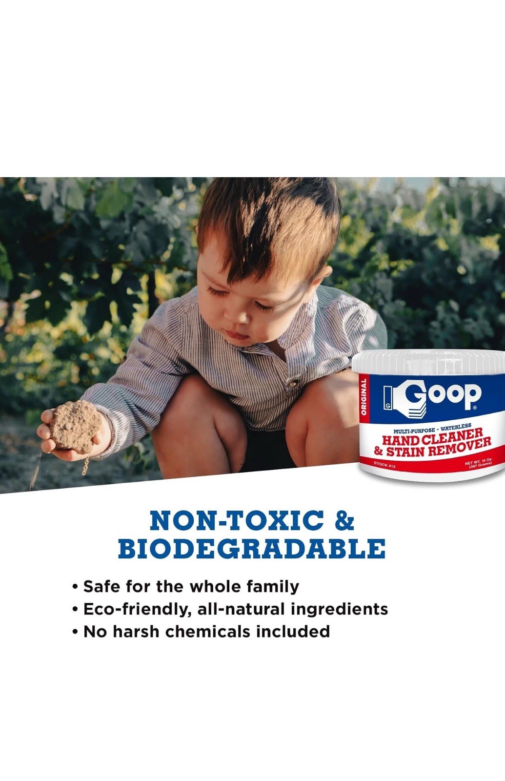 2-Pack GOOP 14 Oz Biodegradable Hand Cleaner – Non-Toxic, Lanolin, Spot-Out